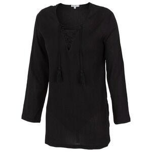 Burnside Women's Gauze Swimwear Cover-Up - Large, Black, L